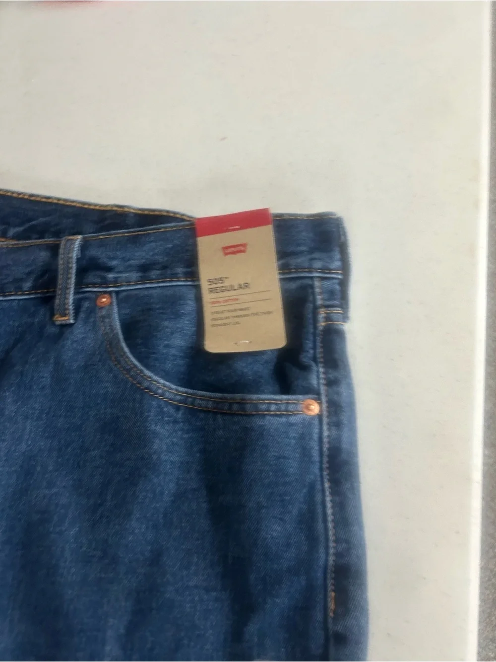 Levi's 505 Men's Dark Indigo Relaxed Jeans 50x28 Brand New